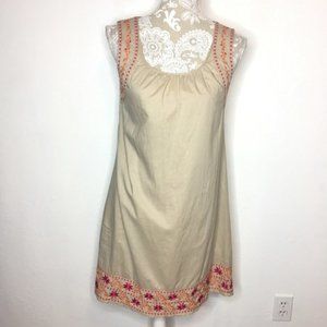 Calypso St. Barth XS Tan Embroidered Mini Dress